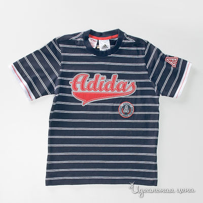 Футболка Adidas, цвет цвет темно-синий / белый