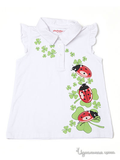 Футболка PLAYTODAY для девочки, цвет белый PlayToday, цвет Белый