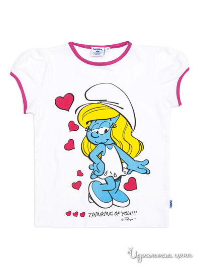 Футболка PlayToday, цвет белый, малиновый