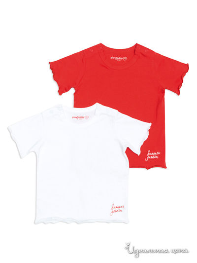 Комплект футболок 2 штуки PlayToday, цвет красный, белый