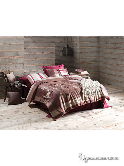 Постельное белье Issimo, цвет палево-малиновый