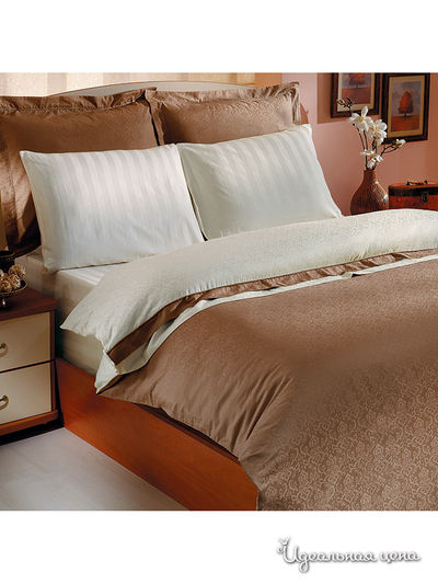 Комплект постельного белья Евро Issimo, цвет коричневый