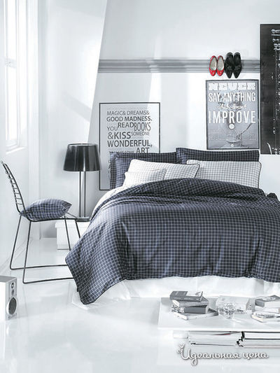 Комплект постельного белья Евро Issimo, цвет серый