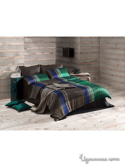 Комплект постельного белья Евро Issimo, цвет зелёный