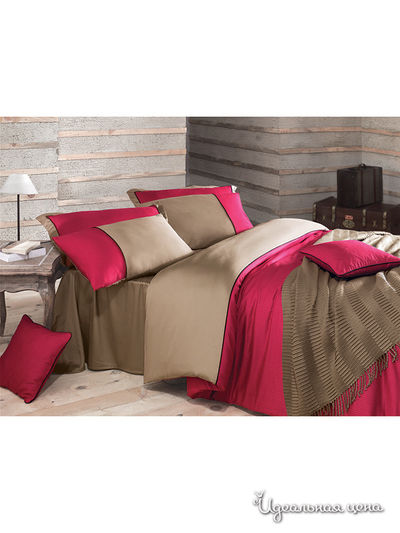 Комплект постельного белья Евро Issimo, цвет коричневый, красный