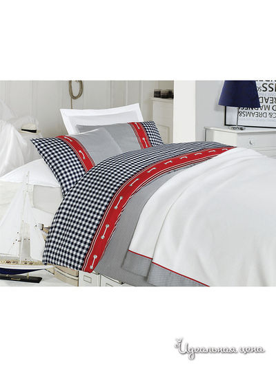Комплект постельного белья Евро Issimo, цвет серый, красный