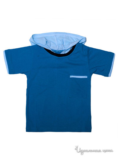 Футболка Никамода, цвет бирюза капюшон гол