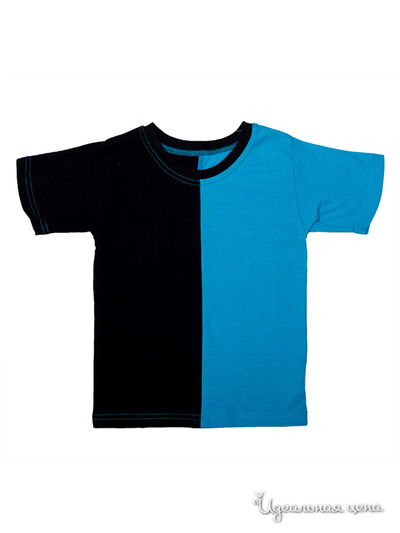 Футболка Никамода, цвет черно-бирюзовый