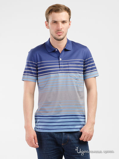 Поло Lario Covaldi, цвет синий, серый, голубой