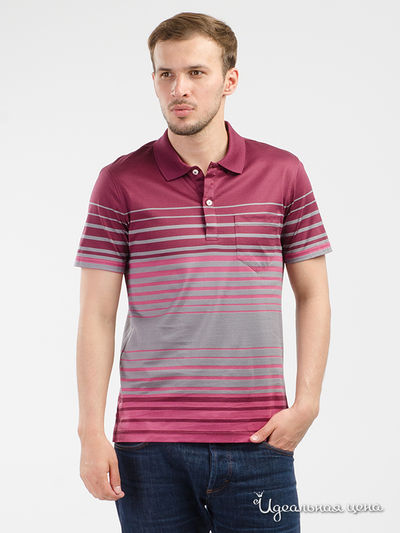 Поло Lario Covaldi, цвет бордовый, розовый, серый