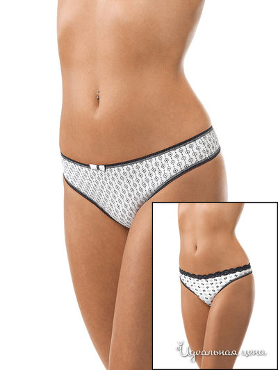 Трусы-стринг, 2 шт Charmante, цвет белый, черный