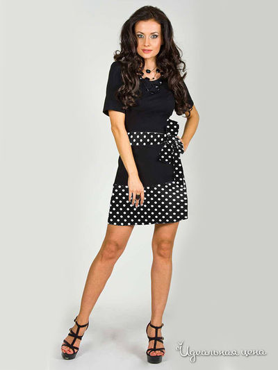 Платье La Cafe, цвет черный, белый