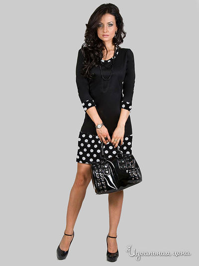 Платье La Cafe, цвет черный, белый