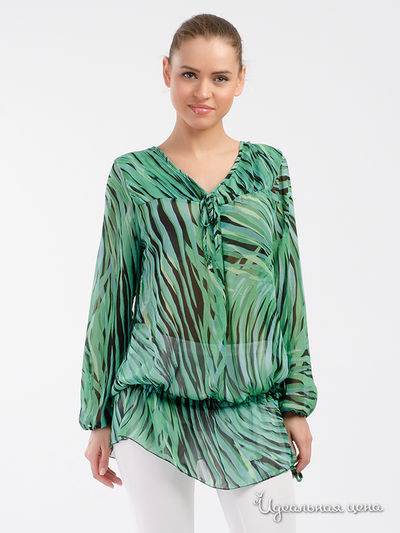 Блуза-туника Melanera, цвет зелёный, чёрный, салатовый
