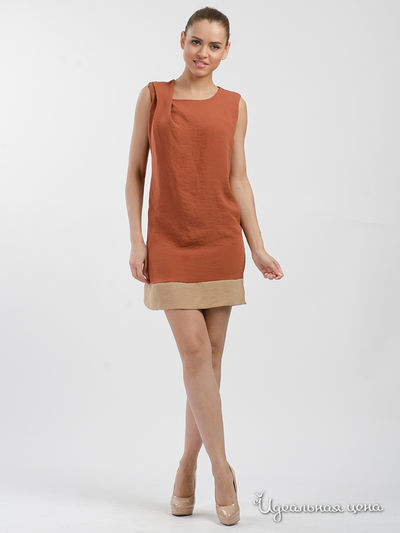 Платье Paolo Casalini, цвет терракотовый, бежевый