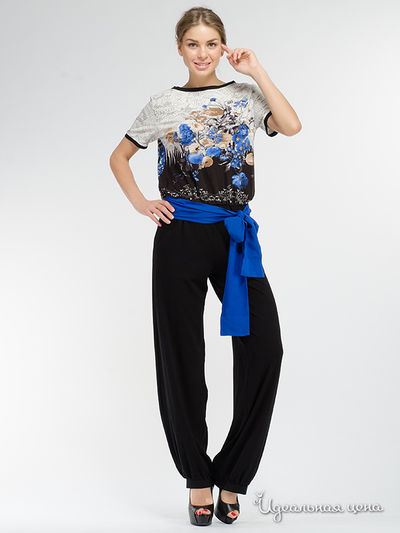 Комбинезон Adzhedo, цвет черный/белый/синие цветы