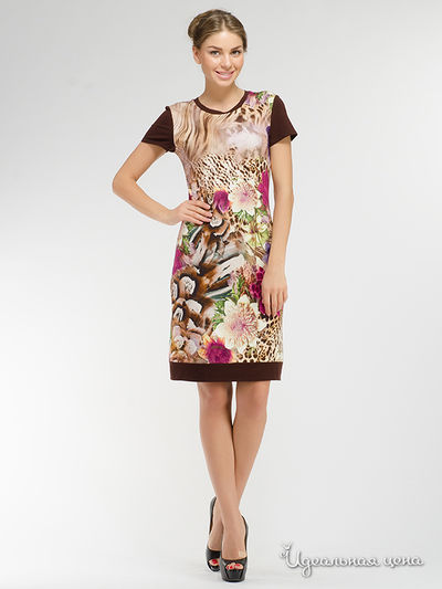 Платье Adzhedo, цвет коричневый, фуксия