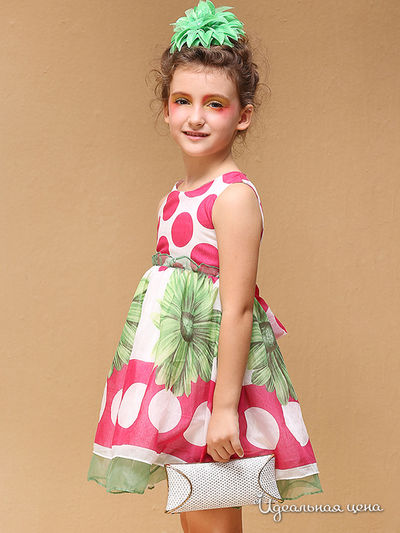 Платье Wonderland, цвет зеленый, розовый