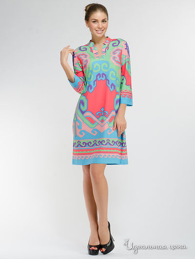 Платье (TA)markaStile, цвет бирюзовое, оранжевое