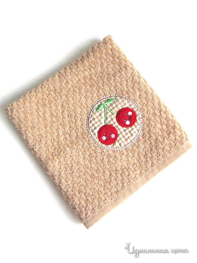 Полотенце махровое RIMAKO, цвет  кремовый+вишня Rimako, цвет кремовое, вишня