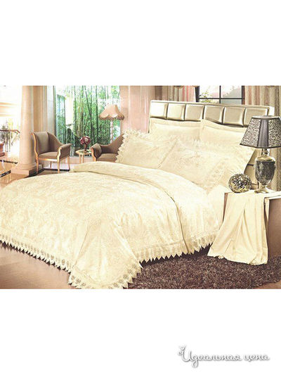 Комплект постельного белья семейный Kazanov.A., цвет молоко, ваниль