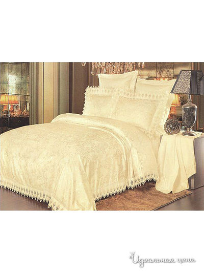 Комплект постельного белья семейный Kazanov.A., цвет молоко, ваниль