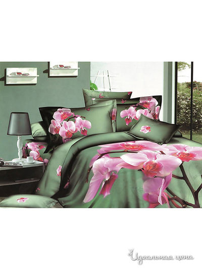 Комплект постельного белья евро Kazanov.A., цвет зеленый, олива