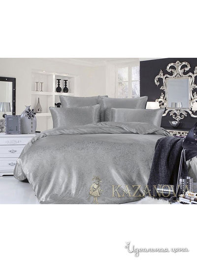 Комплект постельного белья евро Kazanov.A., цвет серебро