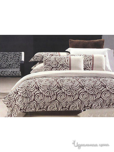 Комплект постельного белья евро Kazanov.A., цвет бежевый, кофе