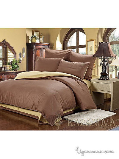 Комплект постельного белья евро Kazanov.A., цвет бежевый, кофе