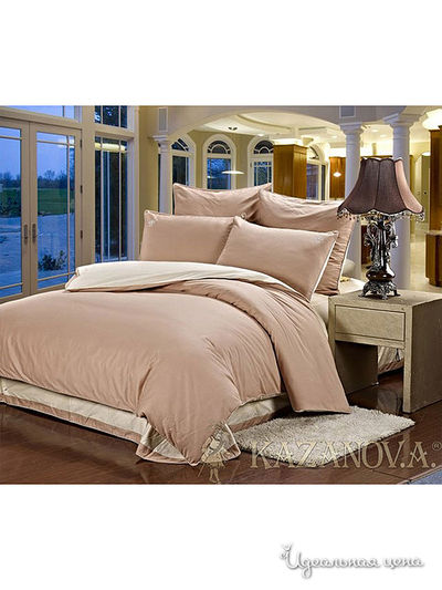 Комплект постельного белья евро Kazanov.A., цвет бежевый, кофе