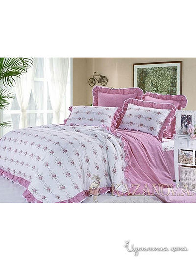 Комплект постельного белья Евро Kazanov.A., цвет розовый