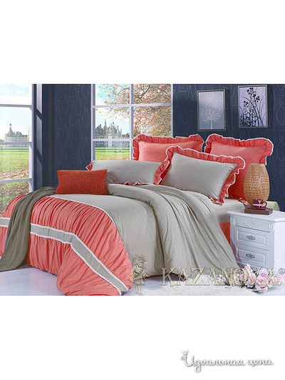 Комплект постельного белья Евро Kazanov.A., цвет бежевый, оранжевый