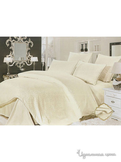 Комплект постельного белья евро Kazanov.A., цвет молоко, ваниль