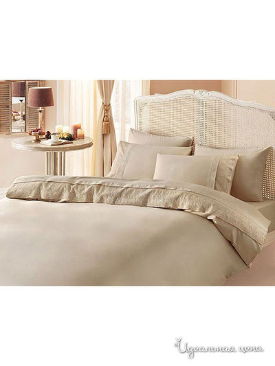 Комплект постельного белья евро Kazanov.A., цвет бежевый, кофе