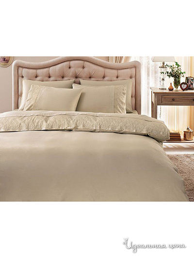 Комплект постельного белья евро Kazanov.A., цвет бежевый, кофе