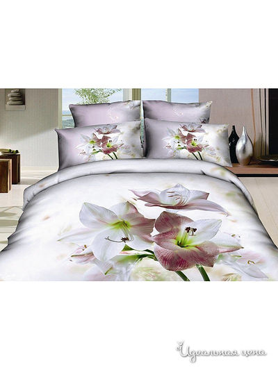 Комплект постельного белья евро Kazanov.A., цвет молоко, ваниль