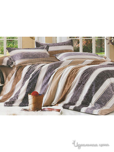 Комплект постельного белья евро Kazanov.A., цвет бежевый, фиолетовый