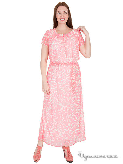 Платье Yuliya Shehodanova, цвет коралловый, белый