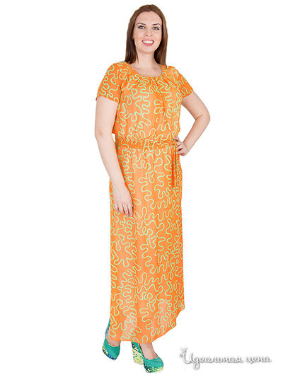 Платье Yuliya Shehodanova, цвет оранжевый, белый