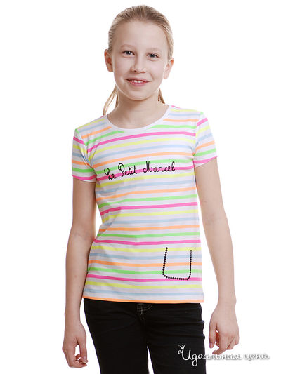 Футболка Little Marcel, цвет белый, розовый, желтый