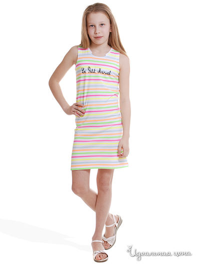 Платье Little Marcel, цвет белый, розовый, зеленый, желтый
