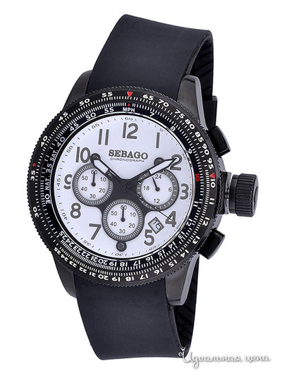Часы Sebago, цвет серебряные, черные