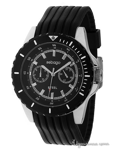 Часы Sebago, цвет серебряные, черные