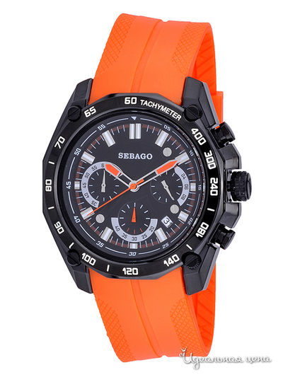 Часы Sebago, цвет черные, оранжевые