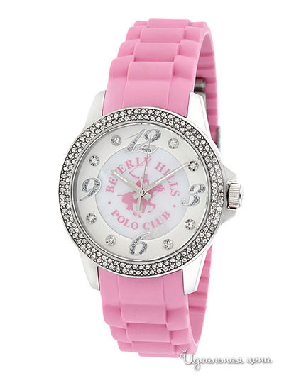 Часы Beverly Hills Polo Club, цвет Серебро,Малиновый