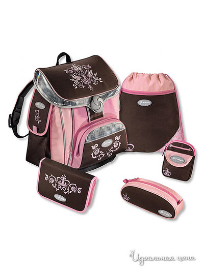 Ранец школьный Friends Powerful Supreme, 6 предметов Hama, цвет бордовый, розовый