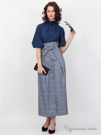 Юбка Nastya Sergeeva by May Be, цвет синяя, белая