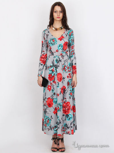 Платье Nastya Sergeeva by May Be, цвет серое, красное