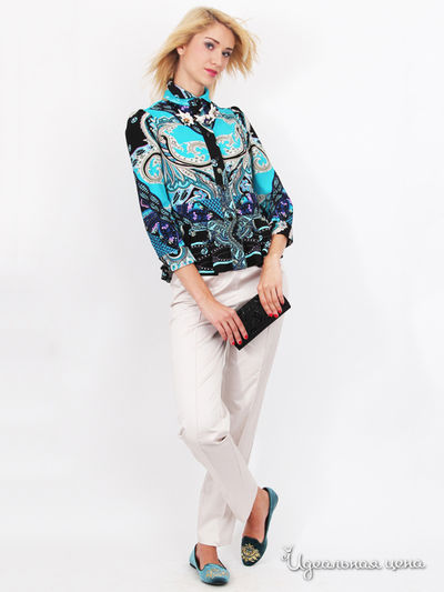 Жакет Nastya Sergeeva by May Be, цвет голубой, черный